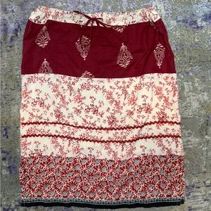 Y2K Wet Seal boho cotton skirt with beading and draw string waist